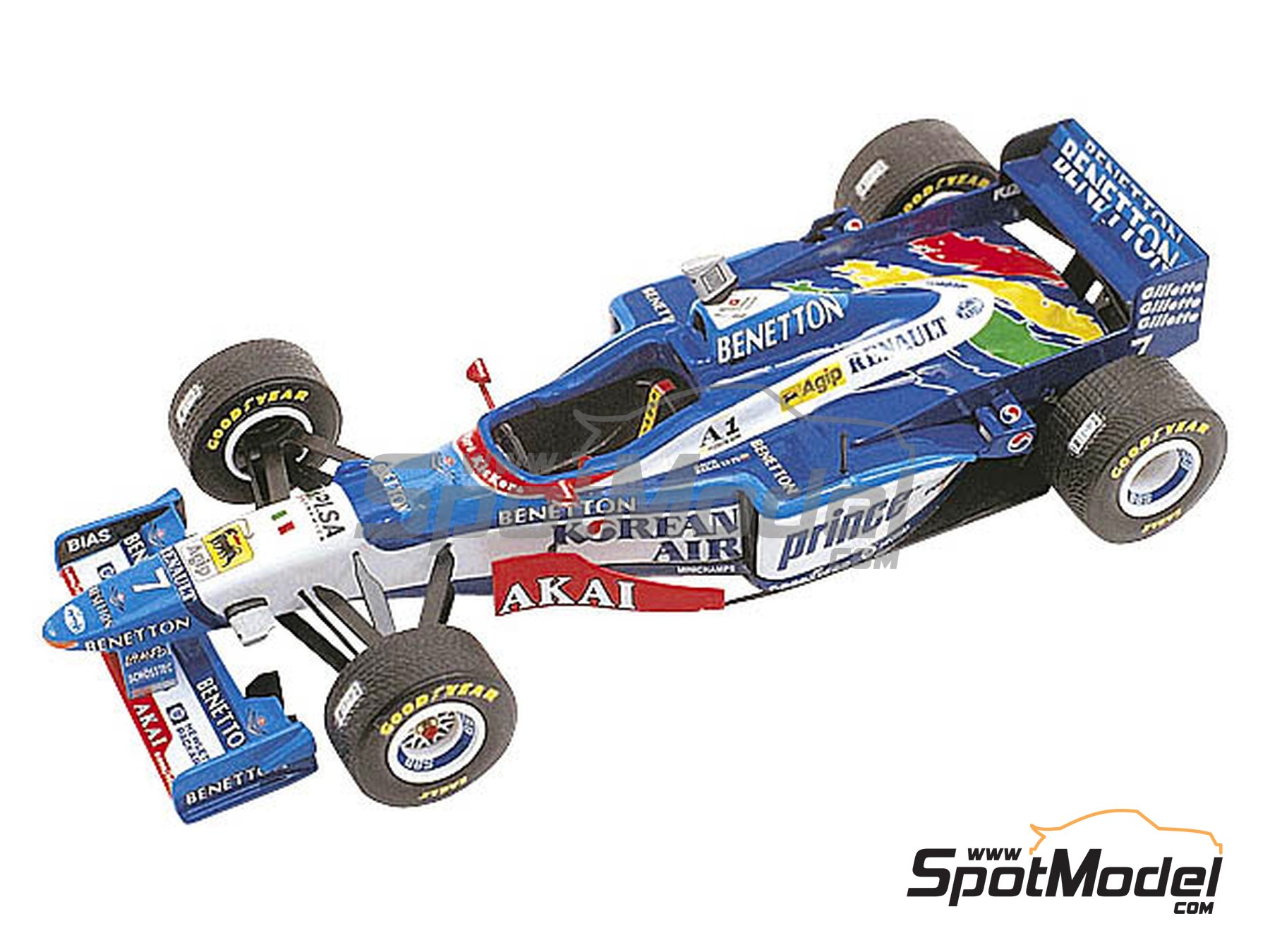 Benetton Renault B197 Benetton Formula Ltd Team sponsored by Korean Air -  Monaco Formula 1 Grand Prix 1997. Car scale model kit in 1/43 scale manufact